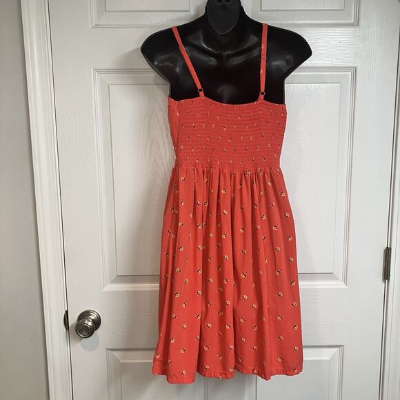 Old Navy Red Floral Print Spaghetti Strap Fit & Flare Mini Dress Size M Y2K - Picture 2 of 12